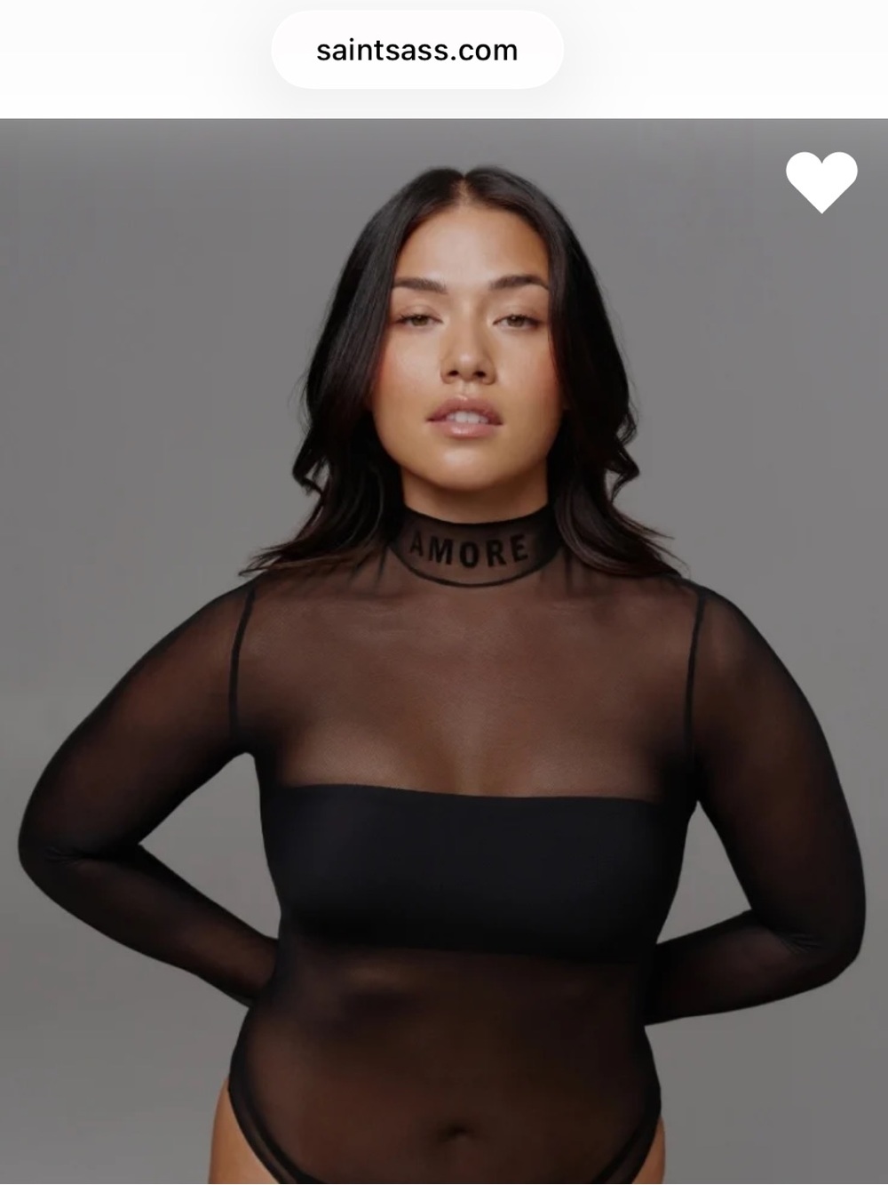 Saint Sass Amore Mesh High Neck Bodysuit